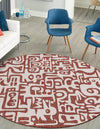 Urban Terrace Collection Area Rug -  Madison Round Rust Red  lifestyle 6