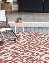 Urban Terrace Collection Area Rug -  Madison Round Rust Red  lifestyle 9