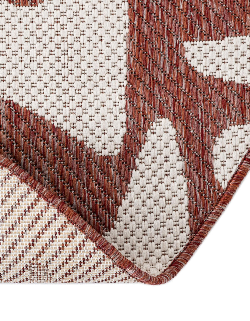 Urban Terrace Collection Area Rug -  Madison Round Rust Red  lifestyle 211