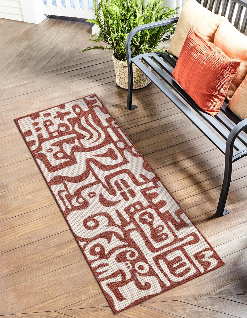 Urban Terrace Collection Area Rug -  Madison Runner Rust Red  lifestyle 5