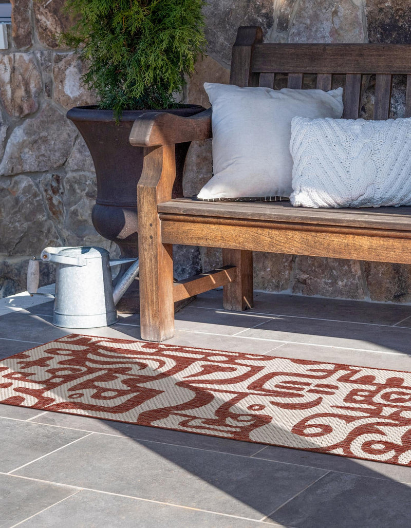 Urban Terrace Collection Area Rug -  Madison Runner Rust Red  lifestyle 9