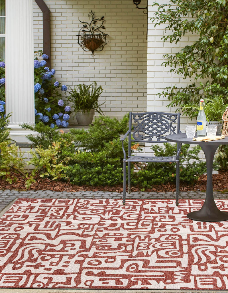 Urban Terrace Collection Area Rug -  Madison Square Rust Red  lifestyle 3