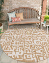 Urban Terrace Collection Area Rug -  Madison Round Taupe  lifestyle 0