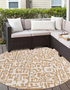 Urban Terrace Collection Area Rug -  Madison Round Taupe  lifestyle 3