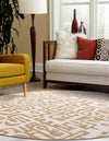 Urban Terrace Collection Area Rug -  Madison Round Taupe  lifestyle 4