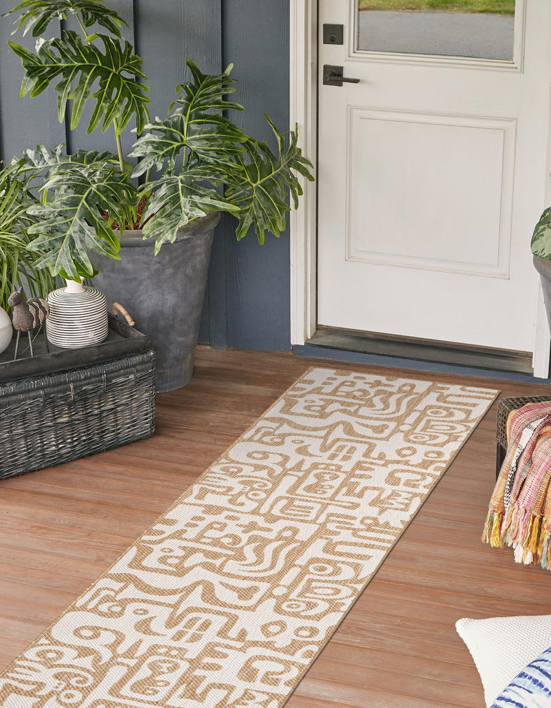 Urban Terrace Collection Area Rug -  Madison Runner Taupe  lifestyle 108