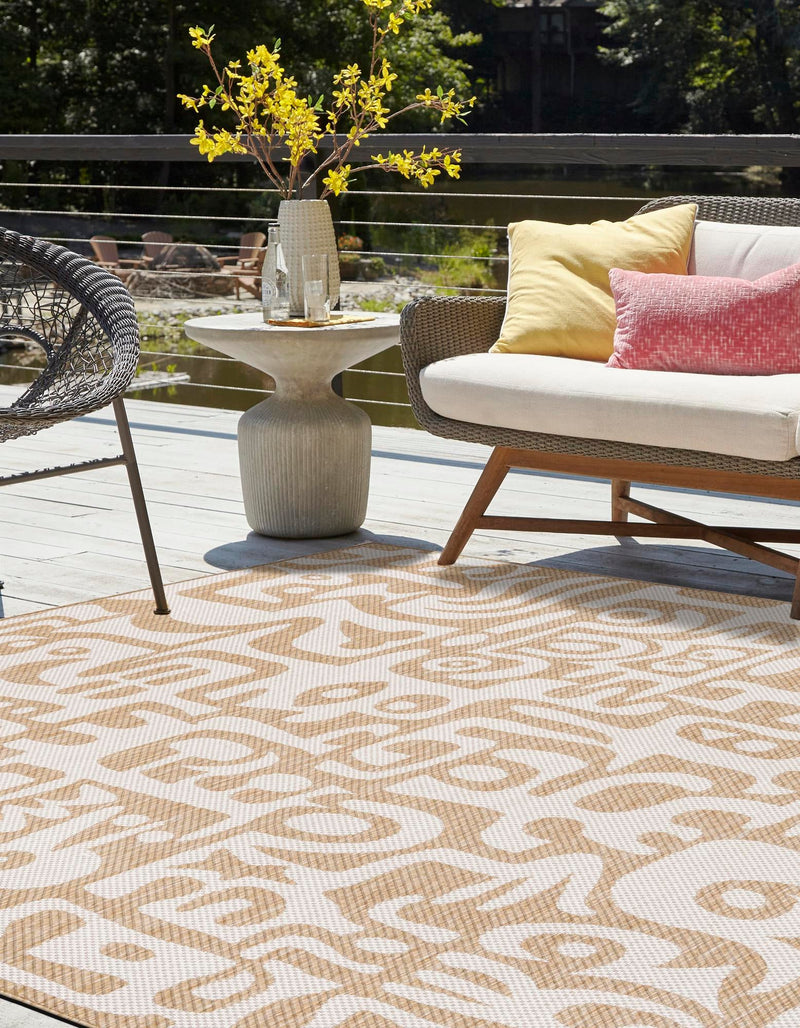 Urban Terrace Collection Area Rug -  Madison Square Taupe  lifestyle 109