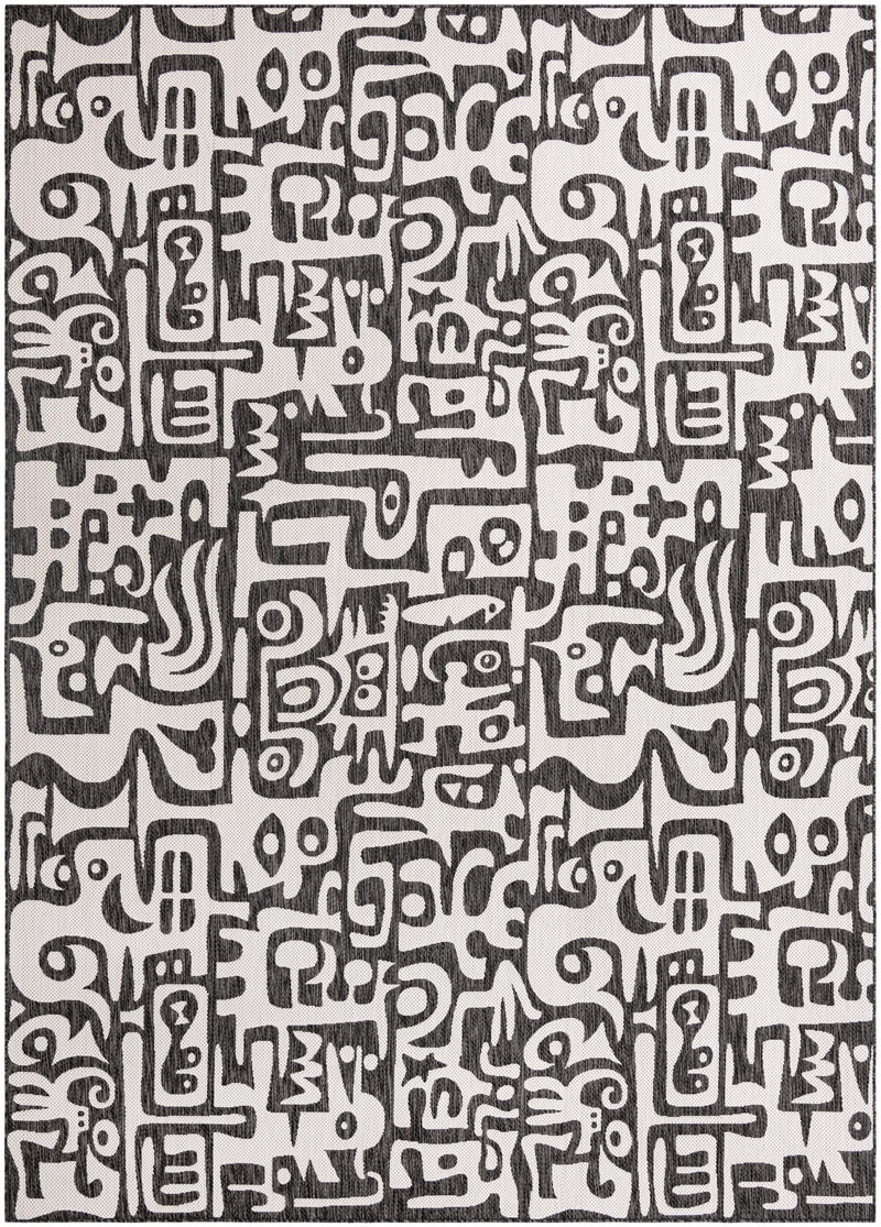 Urban Terrace Collection Area Rug -  Madison Rectangle Black and White  lifestyle 5