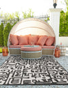 Urban Terrace Collection Area Rug -  Madison Rectangle Black and White  lifestyle 0