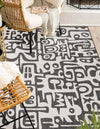 Urban Terrace Collection Area Rug -  Madison Rectangle Black and White  lifestyle 7