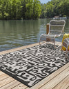 Urban Terrace Collection Area Rug -  Madison Rectangle Black and White  lifestyle 8