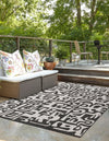 Urban Terrace Collection Area Rug -  Madison Rectangle Black and White  lifestyle 10