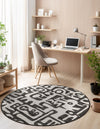 Urban Terrace Collection Area Rug -  Madison Round Black and White  lifestyle 165