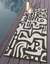 Urban Terrace Collection Area Rug -  Madison Runner Black and White  lifestyle 154