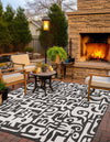 Urban Terrace Collection Area Rug -  Madison Square Black and White  lifestyle 83