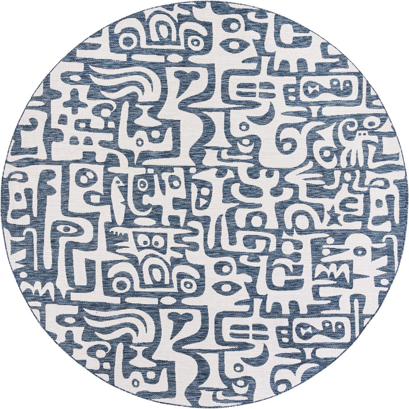 Urban Terrace Collection Area Rug -  Madison Round Blue Main