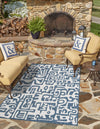 Urban Terrace Collection Area Rug -  Madison Rectangle Blue  lifestyle 0