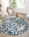 Urban Terrace Collection Area Rug -  Madison Round Blue  lifestyle 3