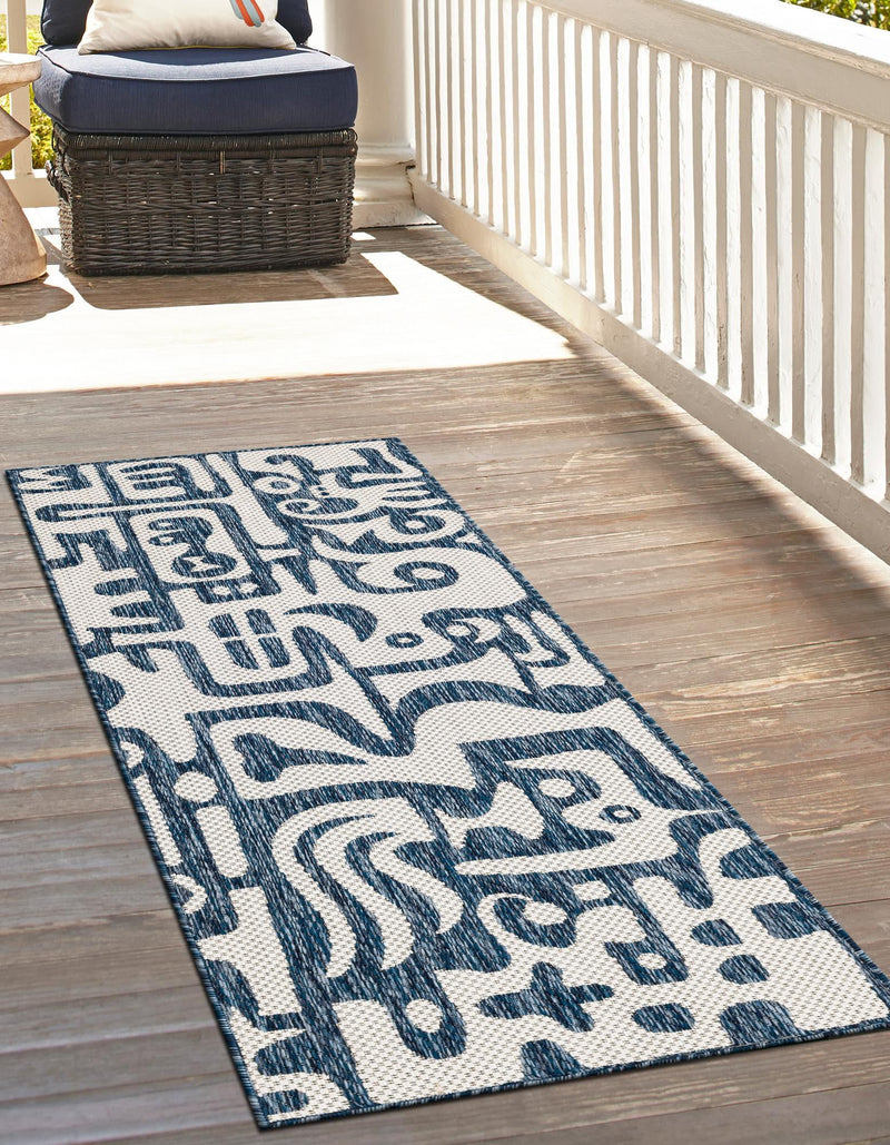 Urban Terrace Collection Area Rug -  Madison Runner Blue  lifestyle 0