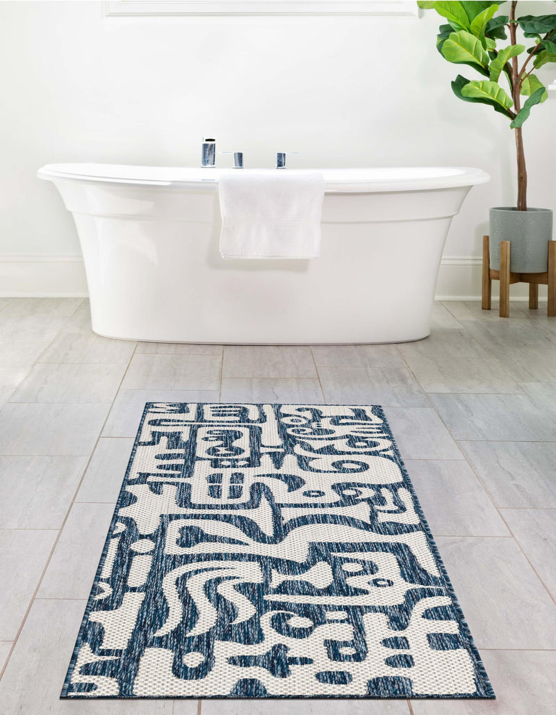 Urban Terrace Collection Area Rug -  Madison Runner Blue  lifestyle 2