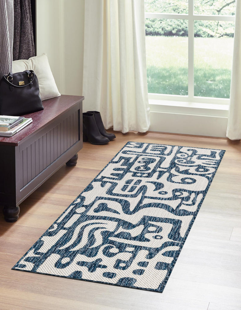 Urban Terrace Collection Area Rug -  Madison Runner Blue  lifestyle 8