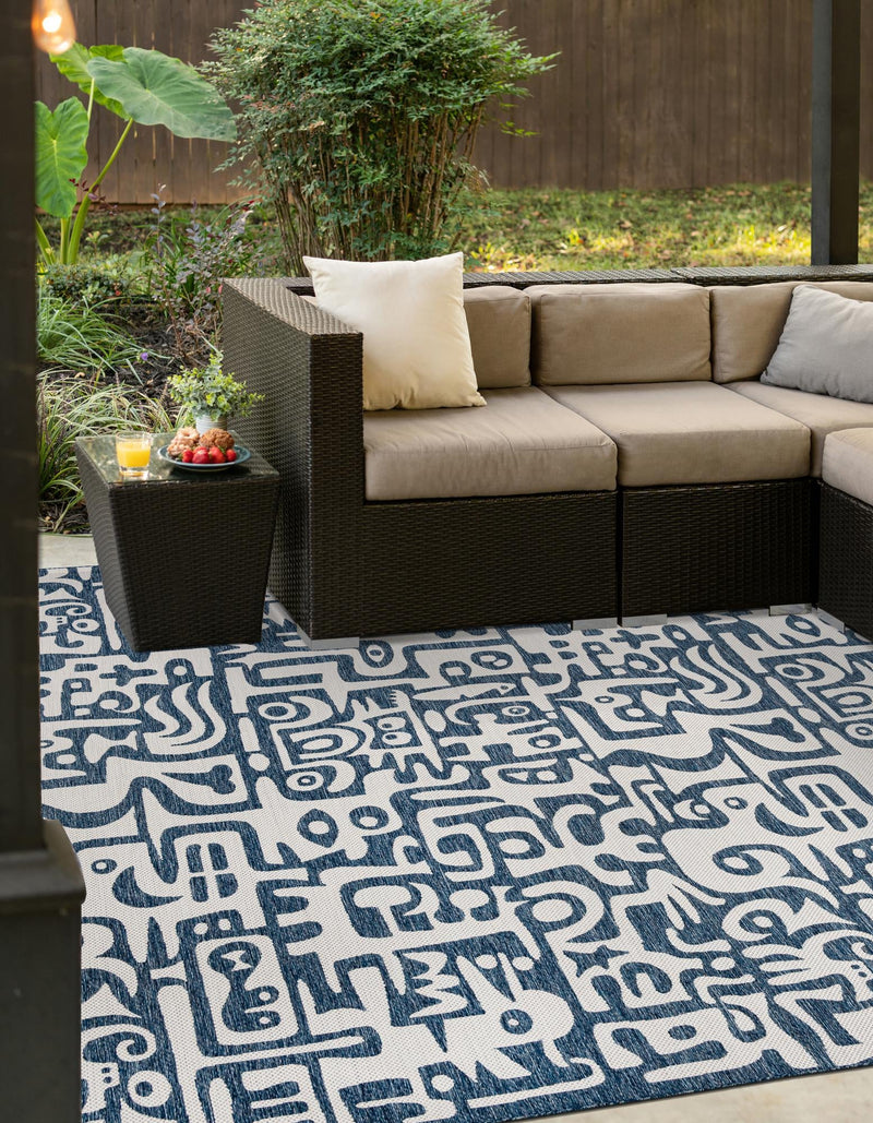 Urban Terrace Collection Area Rug -  Madison Square Blue  lifestyle 0