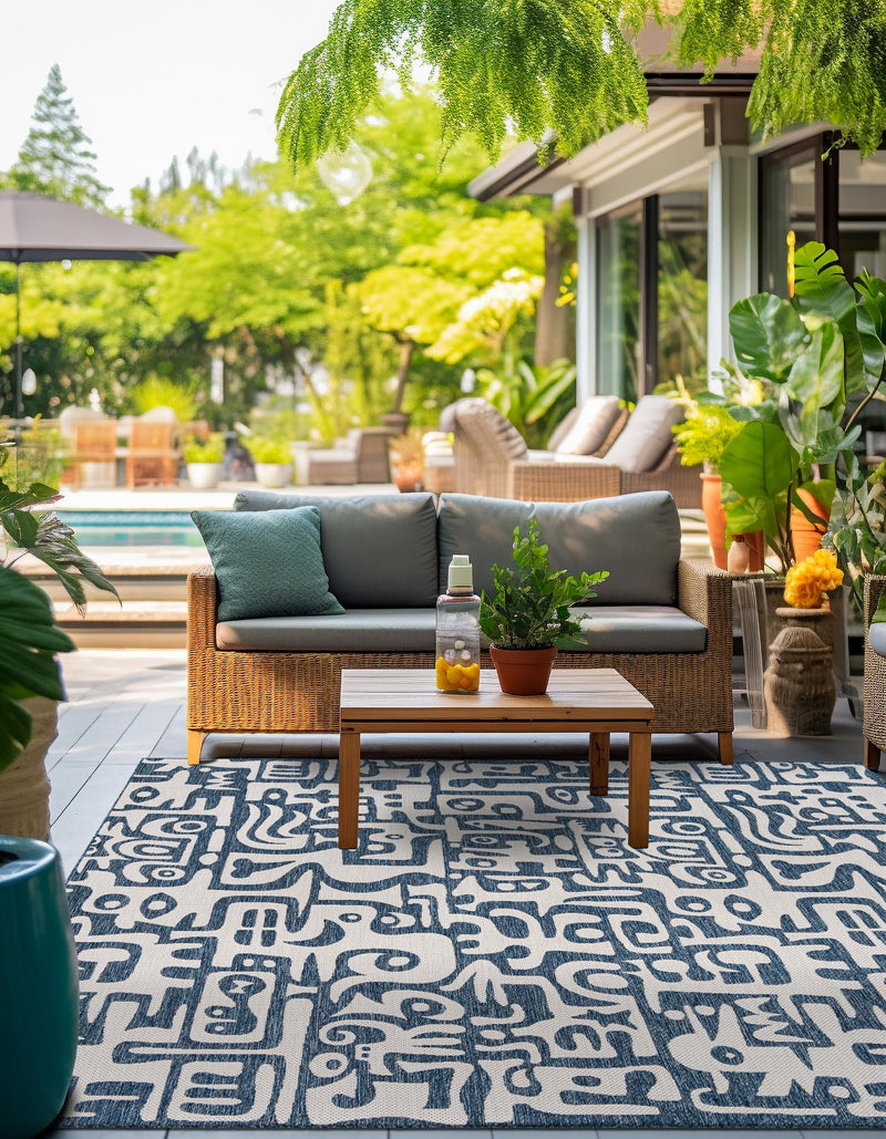 Urban Terrace Collection Area Rug -  Madison Square Blue  lifestyle 8