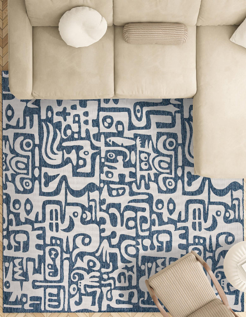 Urban Terrace Collection Area Rug -  Madison Square Blue  lifestyle 11