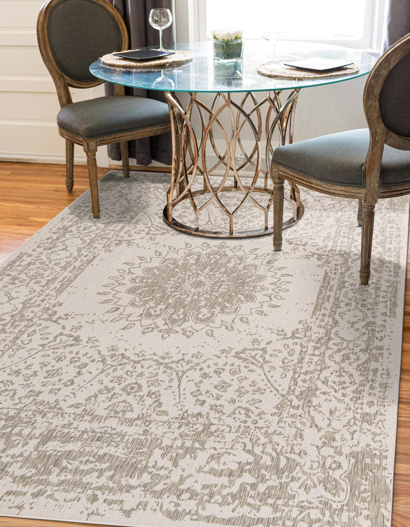 Patio Heritage Collection Area Rug -  Lafayette (Gray) Rectangle Gray  lifestyle 2