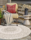 Patio Heritage Collection Area Rug -  Lafayette (Gray) Round Gray  lifestyle 30