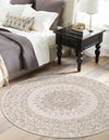 Patio Heritage Collection Area Rug -  Lafayette (Gray) Round Gray  lifestyle 33