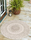 Patio Heritage Collection Area Rug -  Lafayette (Gray) Round Gray  lifestyle 36