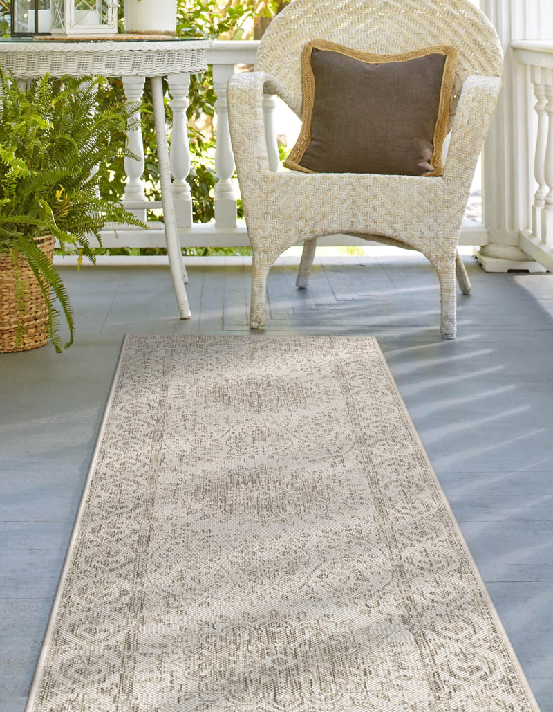 Patio Heritage Collection Area Rug -  Lafayette (Gray) Runner Gray  lifestyle 29