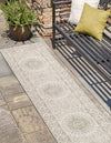 Patio Heritage Collection Area Rug -  Lafayette (Gray) Runner Gray  lifestyle 32