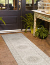 Patio Heritage Collection Area Rug -  Lafayette (Gray) Runner Gray  lifestyle 38