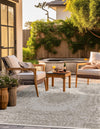 Patio Heritage Collection Area Rug -  Lafayette (Gray) Square Gray  lifestyle 37