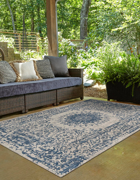 Patio Heritage Collection Area Rug -  Lafayette (Blue)