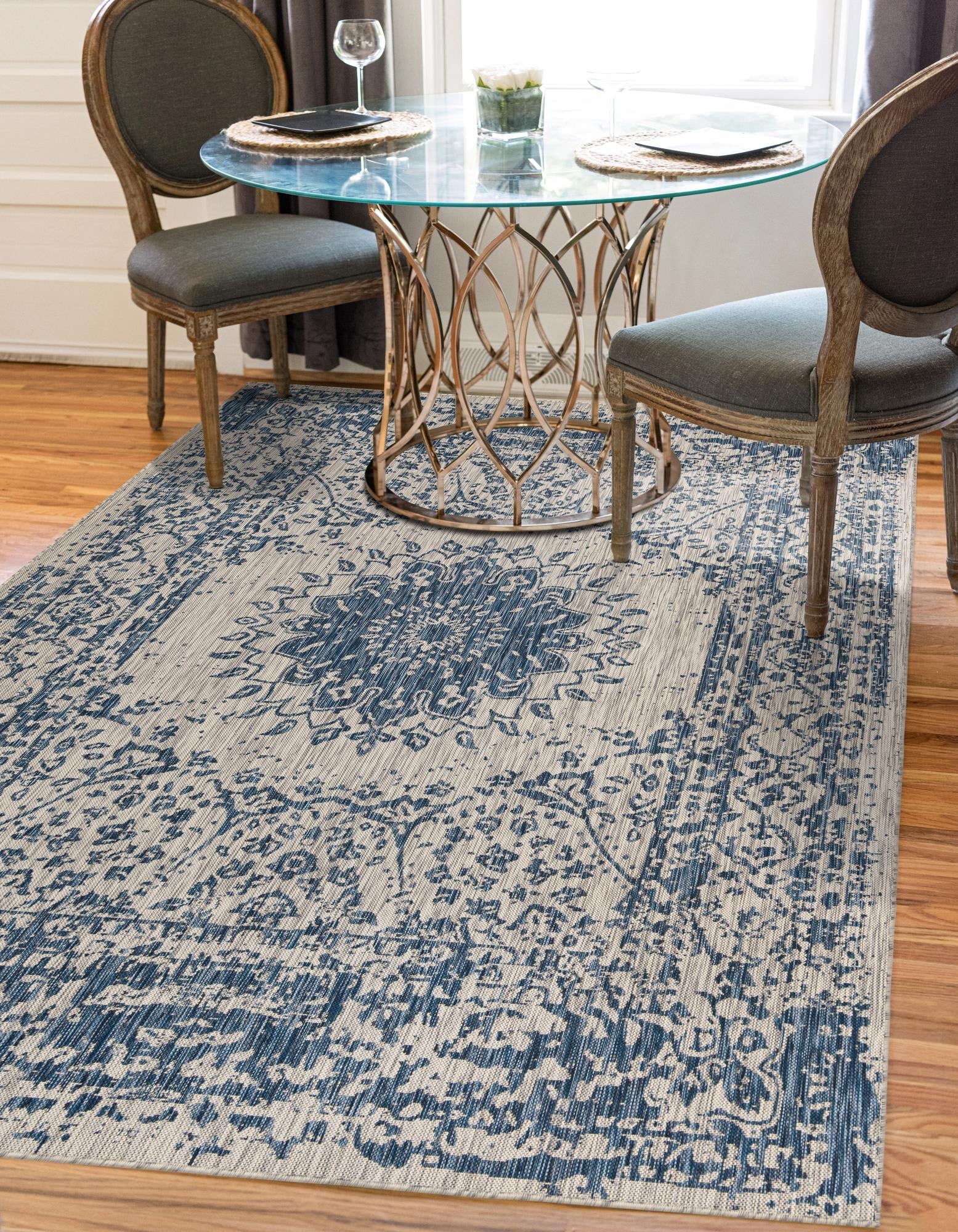 Patio Heritage Collection Area Rug -  Lafayette (Blue)