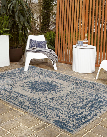 Patio Heritage Collection Area Rug -  Lafayette (Blue)