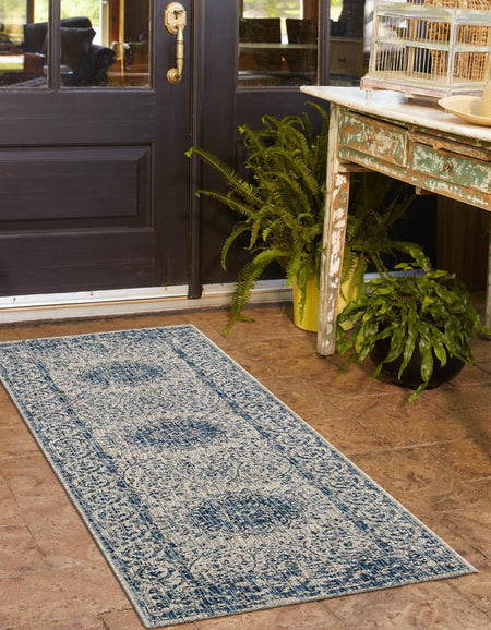 Patio Heritage Collection Area Rug -  Lafayette (Blue)