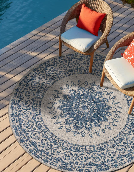 Patio Heritage Collection Area Rug -  Lafayette (Blue)