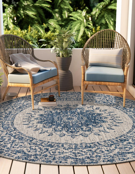 Patio Heritage Collection Area Rug -  Lafayette (Blue)