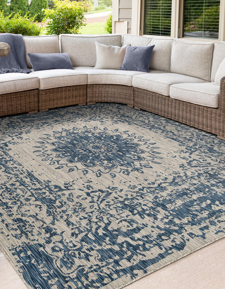 Patio Heritage Collection Area Rug -  Lafayette (Blue)