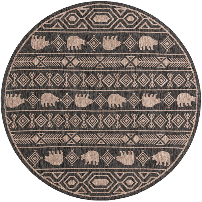 Mesa Oasis Rugs Collection Area Rug - Sundown Round Black  lifestyle 21