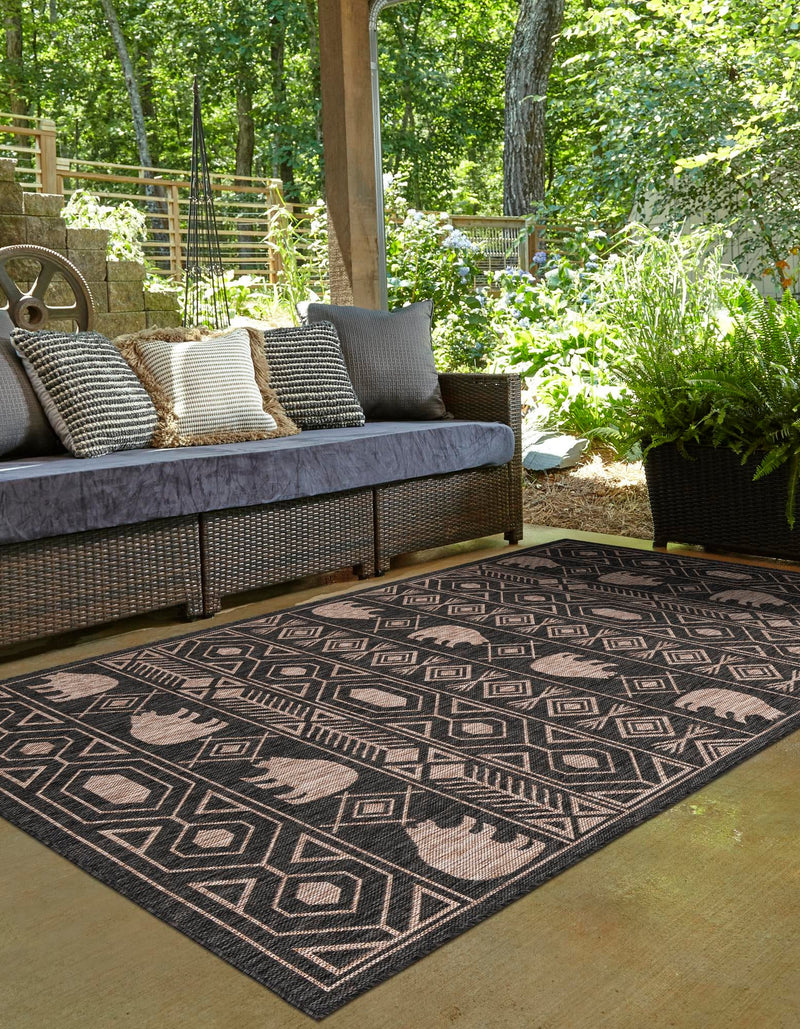 Mesa Oasis Rugs Collection Area Rug - Sundown Rectangle Black  lifestyle 9