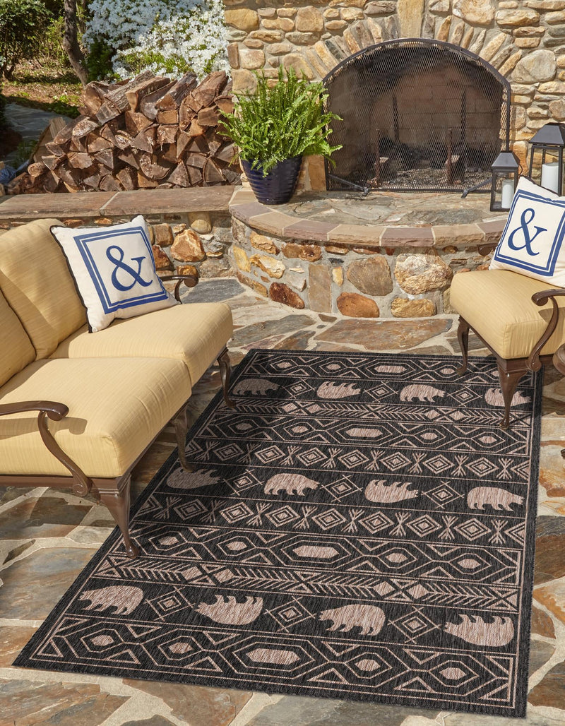 Mesa Oasis Rugs Collection Area Rug - Sundown Rectangle Black  lifestyle 15