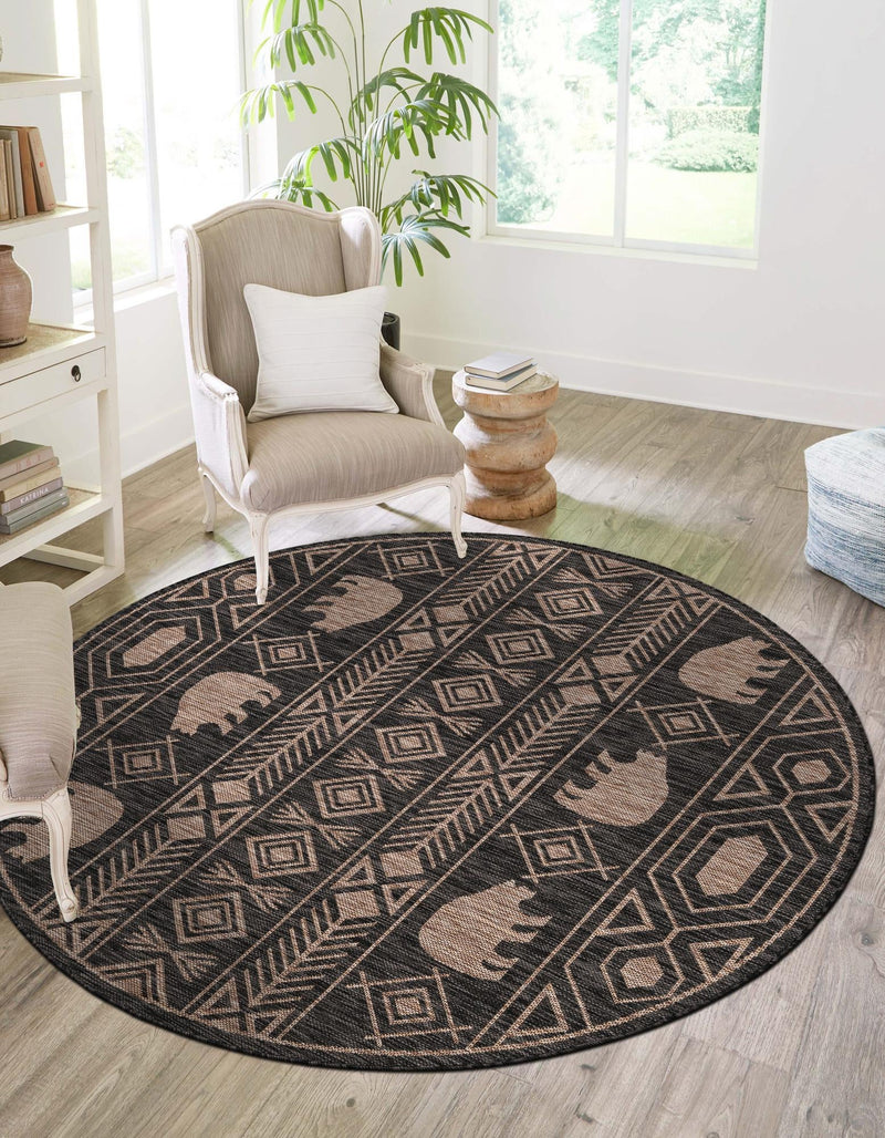 Mesa Oasis Rugs Collection Area Rug - Sundown Round Black  lifestyle 28