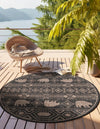 Mesa Oasis Rugs Collection Area Rug - Sundown Round Black  lifestyle 34