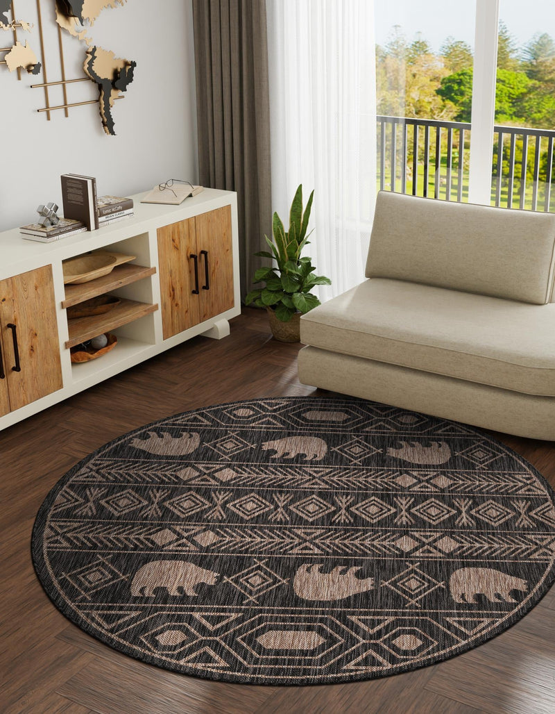 Mesa Oasis Rugs Collection Area Rug - Sundown Round Black  lifestyle 40