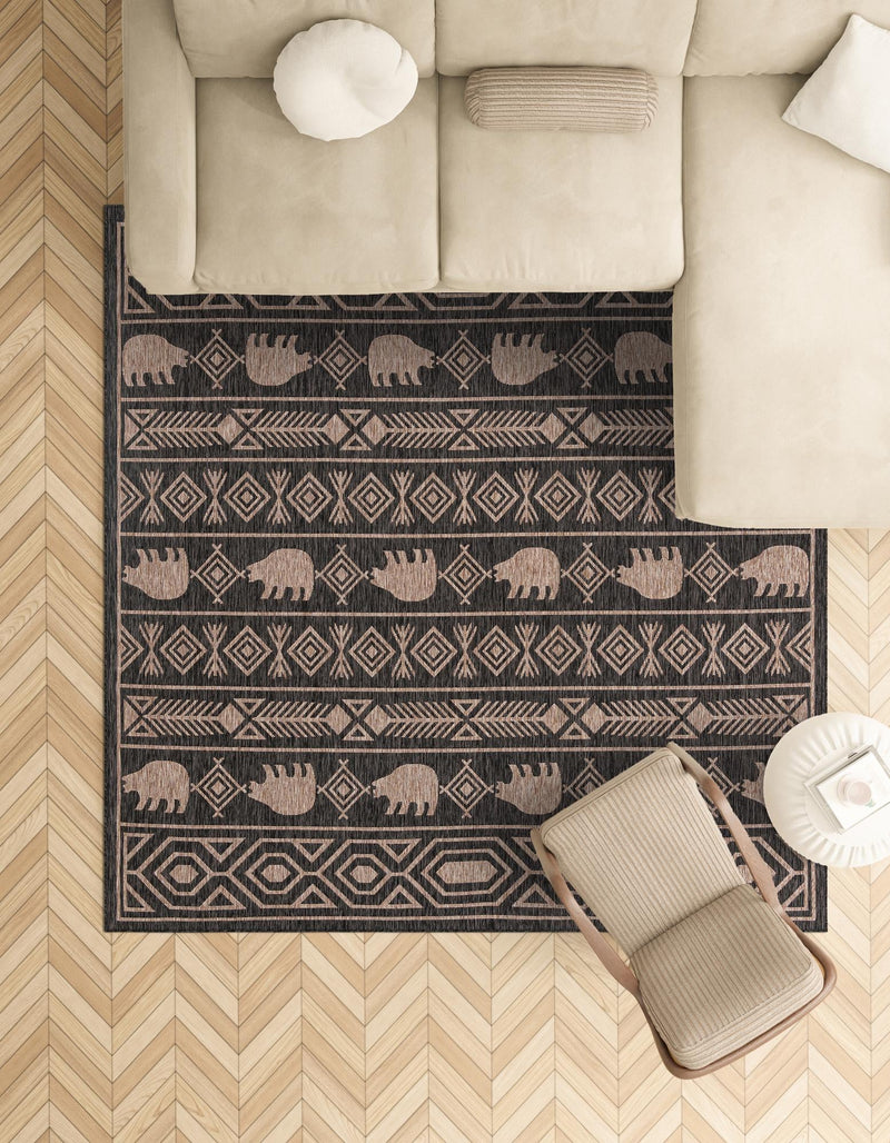 Mesa Oasis Rugs Collection Area Rug - Sundown Square Black  lifestyle 77